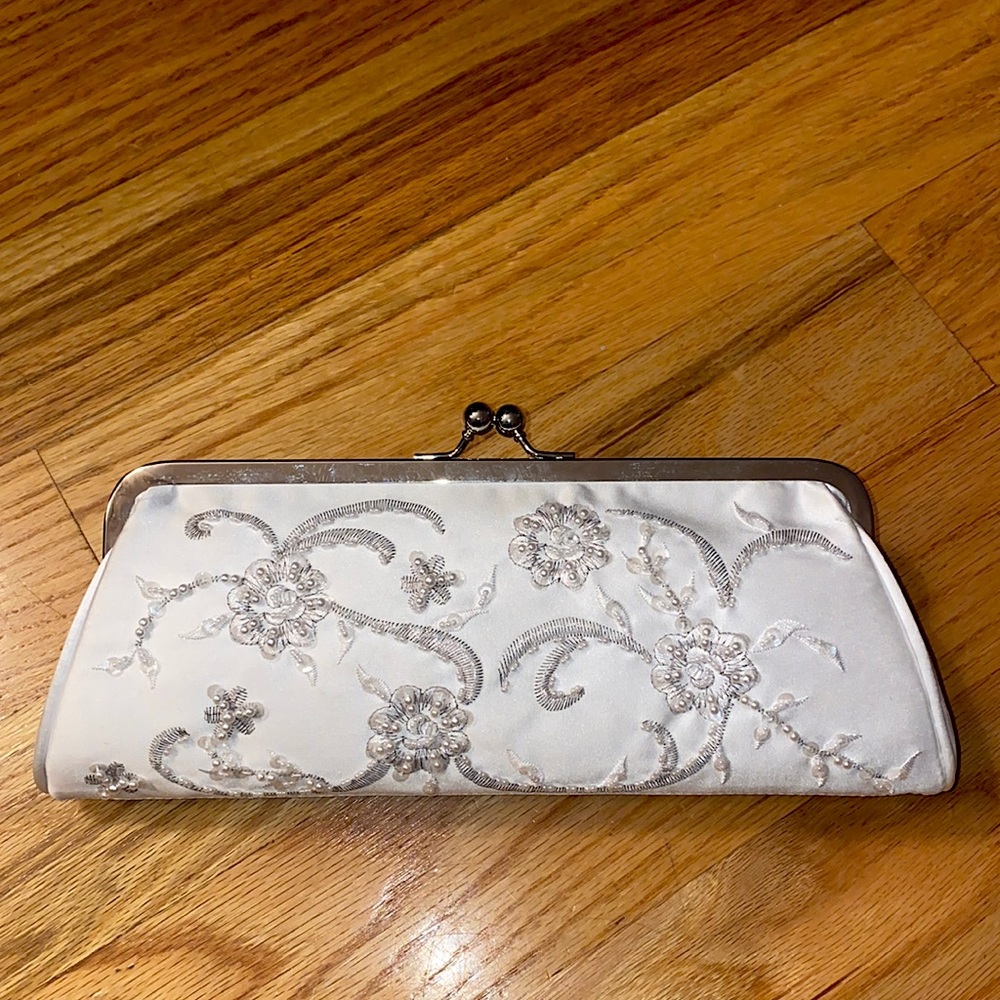White beaded clutch